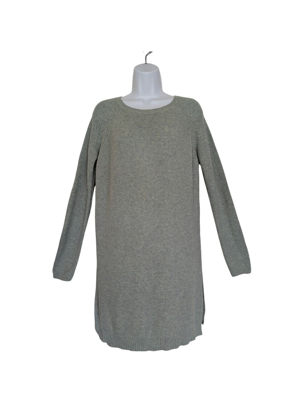 Anthropologie Moth Women Sweaters, Green Side Hem Slits Crew Neck Sweater, Sz M